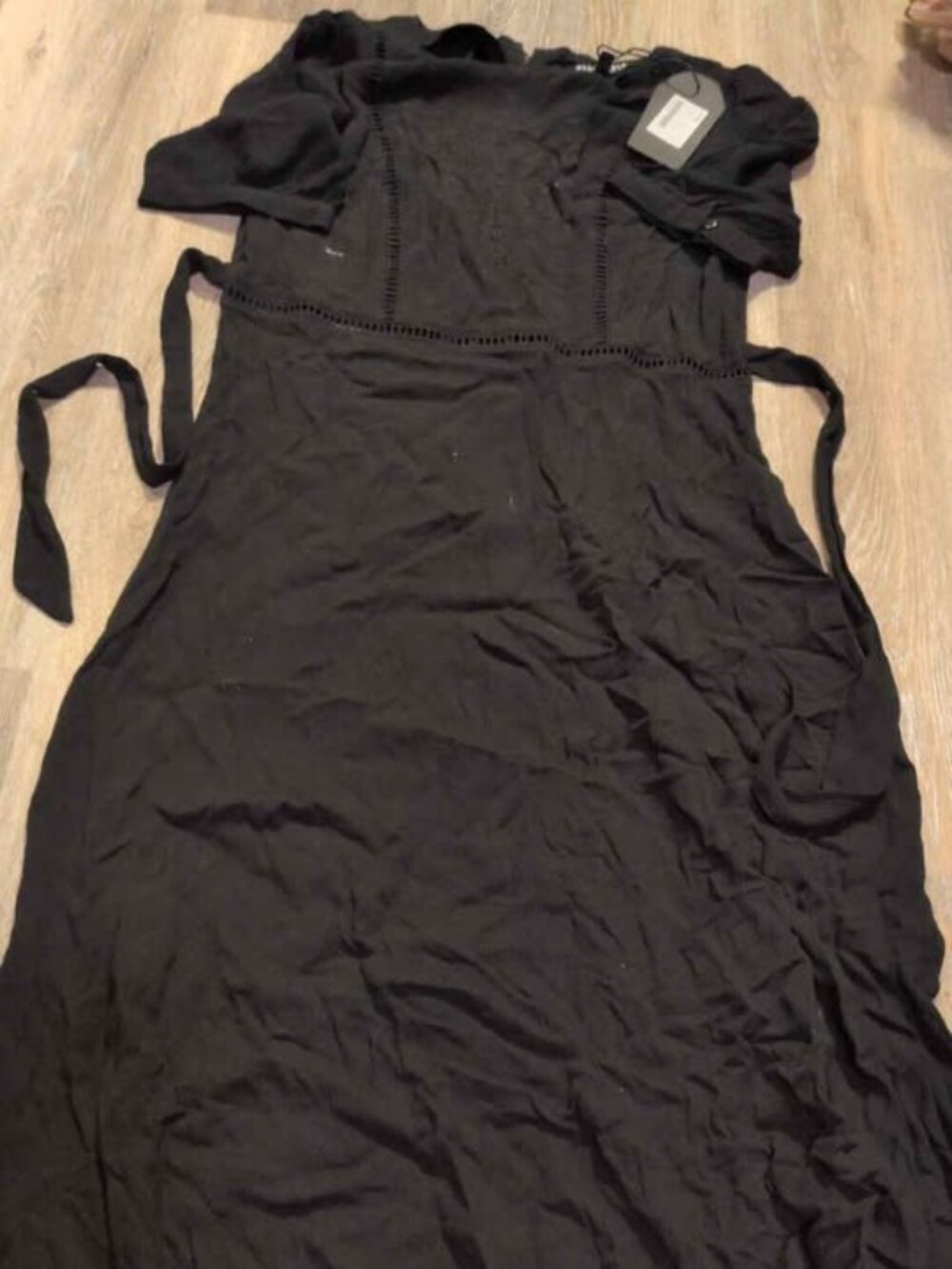 DISTURBIA Blessing Puff Sleeve Tie Back Midi Dress UK8 / USA4 / EU36 new